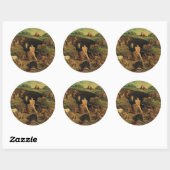 Daniël in de leeuwenkuil ronde sticker (Vel)