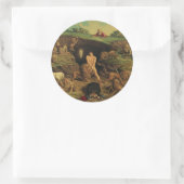 Daniël in de leeuwenkuil ronde sticker (Tas)