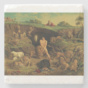 Daniël in de leeuwenkuil stenen onderzetter