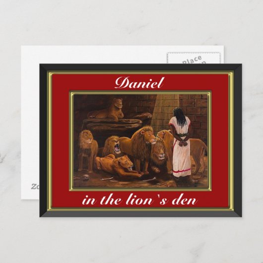 Daniel in het briefkaart van de leeuwen. (Voorkant / Achterkant)