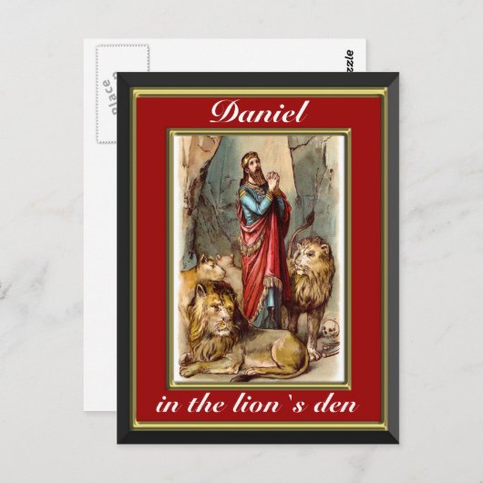Daniel in het briefkaart van de leeuwen van de rod (Voorkant / Achterkant)