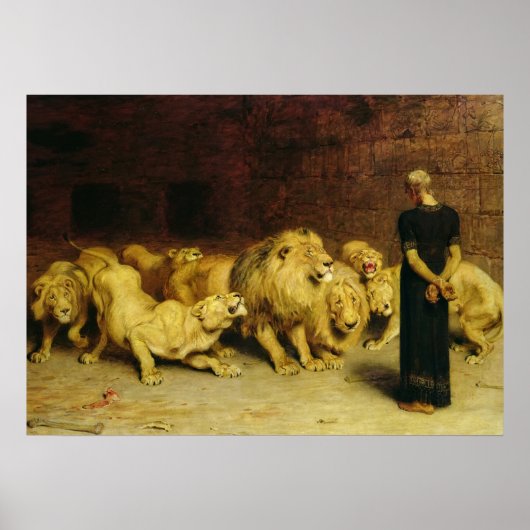 Daniel in the Lions' Den, 1872 by Briton Riviere Poster (Voorkant)