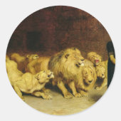 Daniel in the Lions' Den, 1872 by Briton Riviere Ronde Sticker (Voorkant)