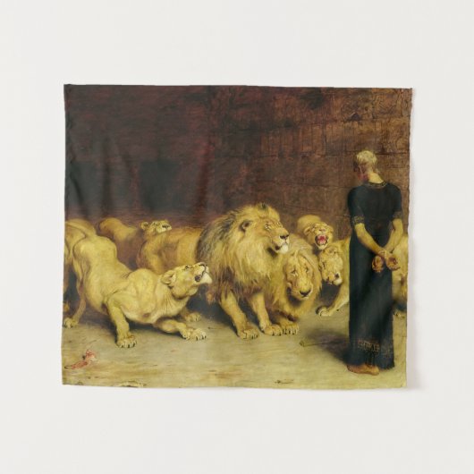 Daniel in the Lions' Den, 1872 by Briton Riviere Wandkleed (Voorkant (horizontaal))