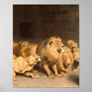 Daniel in the Lions Den 1872 door Briton Riviere Poster