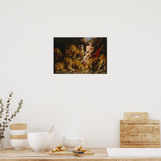 Daniel in The Lion's Den by Rubens - Poster (Keuken)