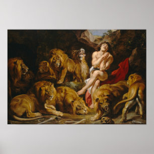 Daniel in the Lion's Den par Rubens - Poster