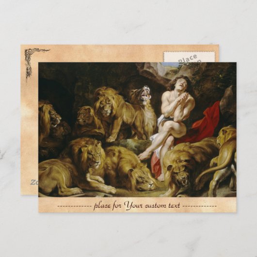 Daniel in The Lion's Den Peter Paul Rubens schilde Briefkaart (Voorkant / Achterkant)