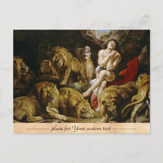 Daniel in The Lion's Den Peter Paul Rubens schilde Briefkaart (Voorkant)