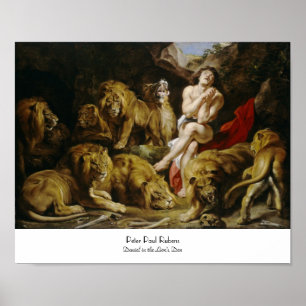 Daniel in The Lion's Den Peter Paul Rubens schilde Poster