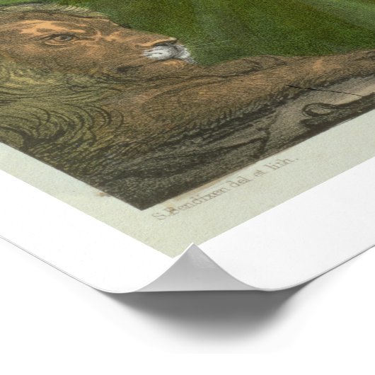 Daniel in the Lions' Den, van een bijbel, bedrukt Poster (Hoek)