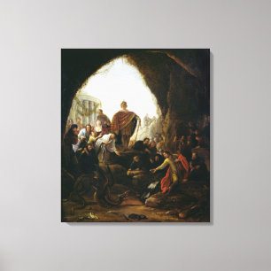 Daniel Killing the Dragon of Baal Canvas Afdruk