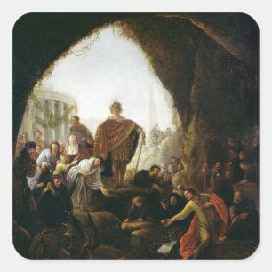 Daniel Killing the Dragon of Baal Vierkante Sticker