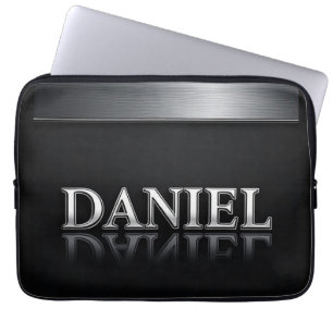 Daniel Naam met Druppelende Vloeibare Metaal Laptop Sleeve