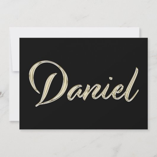 Daniel Name white gold Handwriting Karte Kaart (Voorkant)