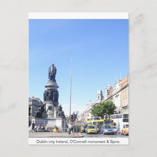 Daniel O'Connell Monument afbeelding & Dublin Spir Briefkaart (Voorkant)