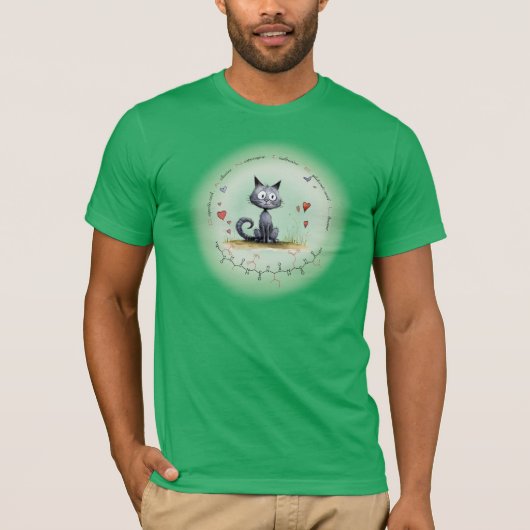 DANIEL peptide, cat design w/ custom text T-shirt (Voorkant)
