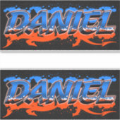 Daniel Prénom Nom Graffiti Autocollant Autocollant (Devant)