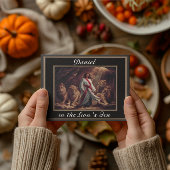 Daniel staande in de leeuwen den zwart briefkaart