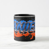Daniele Prénom Graffiti blue Tasse orange (Centre)