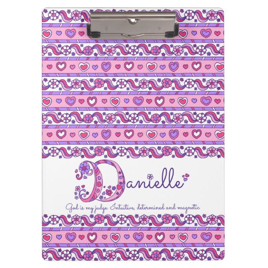Danielle naam betekent doodle letter D klembord (Voorkant)