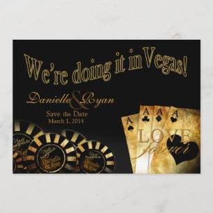 Danielle & Ryan Las Vegas Luxe Trouwfeest Kaart