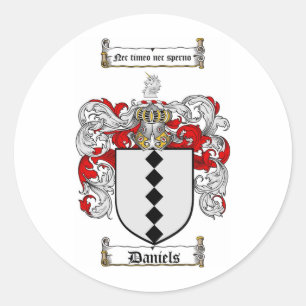 DANIELS FAMILIE CREST - DANIELS COAT WAPENS RONDE STICKER