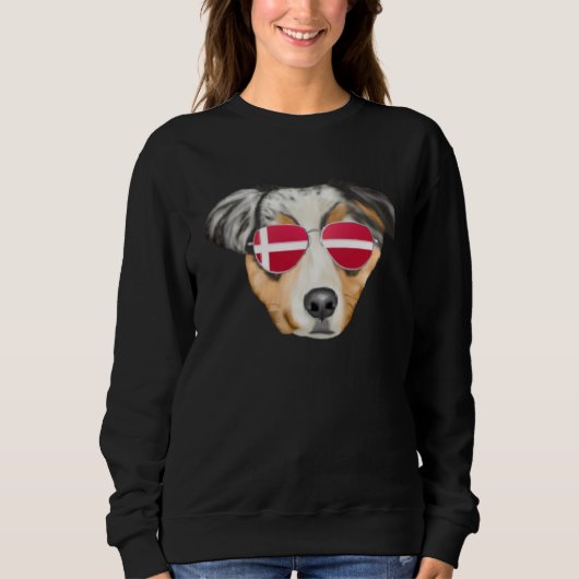Danish Flag Australian Shepherd Dog Denmark Pocket Trui (Voorkant)