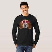 Danish Flag Beagle Dog Denmark Pocket T-shirt (Voorkant volledig)