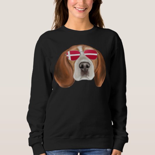 Danish Flag Beagle Dog Denmark Pocket Trui (Voorkant)