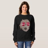 Danish Flag Bedlington Terrier Dog Denmark Pocket Trui (Voorkant volledig)