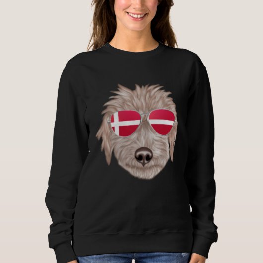 Danish Flag Bedlington Terrier Dog Denmark Pocket Trui (Voorkant)