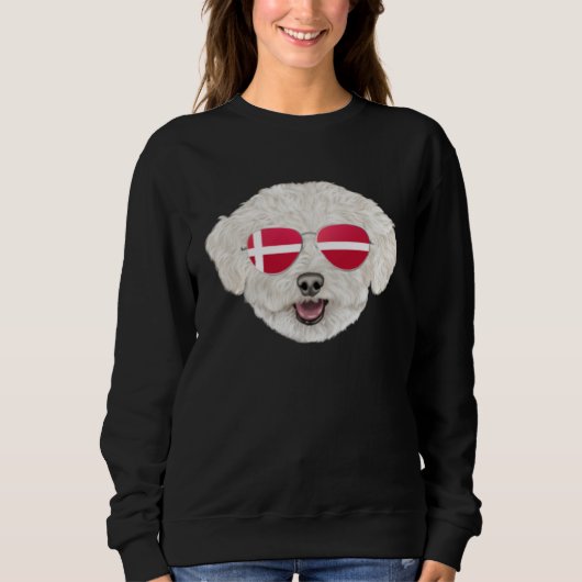 Danish Flag Bichons Frise Dog Denmark Pocket Trui (Voorkant)