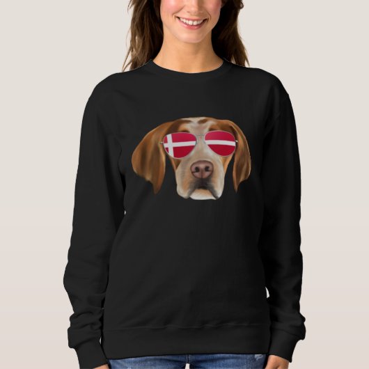 Danish Flag Brittany Dog Denmark Pocket Trui (Voorkant)