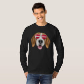 Danish Flag Harrier Dog Denmark Pocket T-shirt (Voorkant volledig)