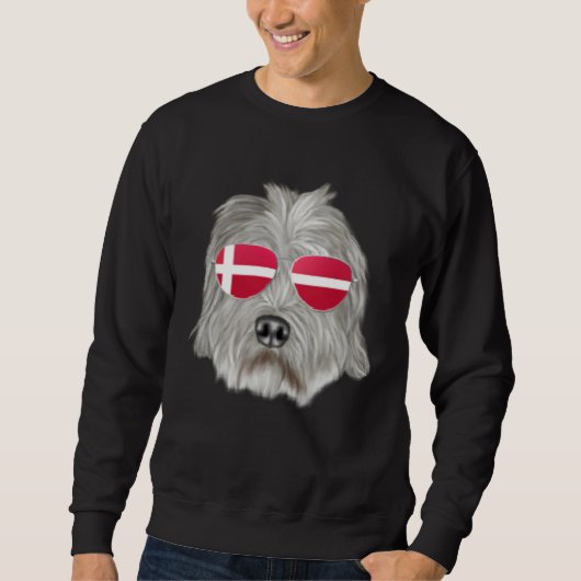 Danish Flag Irish Wolfhound Dog Denmark Pocket Trui (Voorkant)