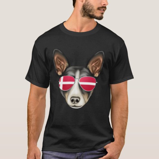 Danish Flag Rat Terrier Dog Denmark Pocket T-shirt (Voorkant)