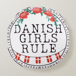 Danish Girl's Pillow Rond Kussen