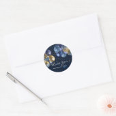 Dank 16e Bruids Bruiloft Ballon Blauw Marine GOUD Ronde Sticker (Envelop)