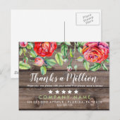 Dank A Million Aankoop Kaart Bedrijf Dankjewel (Voorkant / Achterkant)