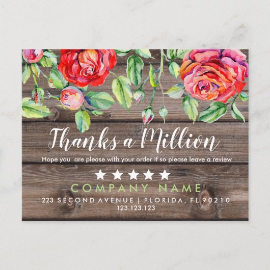 Dank A Million Aankoop Kaart Bedrijf Dankjewel (Voorkant)