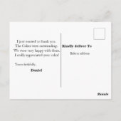 Dank aan Cakes Briefkaart (Achterkant)