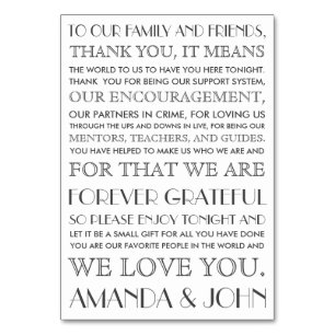 Dank aan de bruiloftsgasten kaart