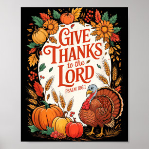 Dank aan de Heer Herven Pompoen Thanksgiving Poster