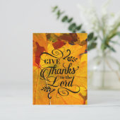 Dank aan de Heer, Thanksgiving herfstbladeren Briefkaart (Staand voorkant)