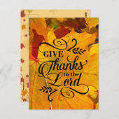 Dank aan de Heer, Thanksgiving herfstbladeren Briefkaart (Voorkant / Achterkant)