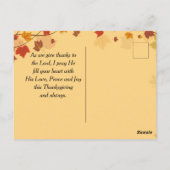 Dank aan de Heer, Thanksgiving herfstbladeren Briefkaart (Achterkant)
