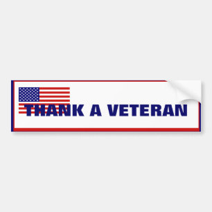 Dank aan de Veteran American Flag Bumpersticker