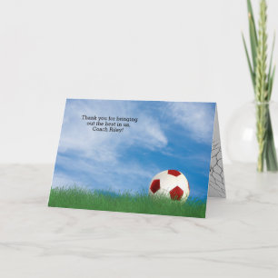 dank aan de voetbal coach kaart