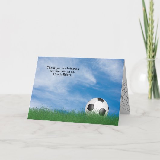 dank aan de voetbal coach kaart (Voorkant)